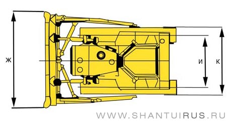 Размеры бульдозера Shantui SD16R