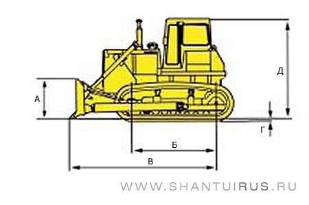 Размеры бульдозера Shantui SD16TL