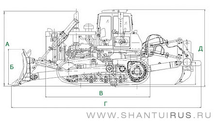 Размеры бульдозера Shantui SD42-3